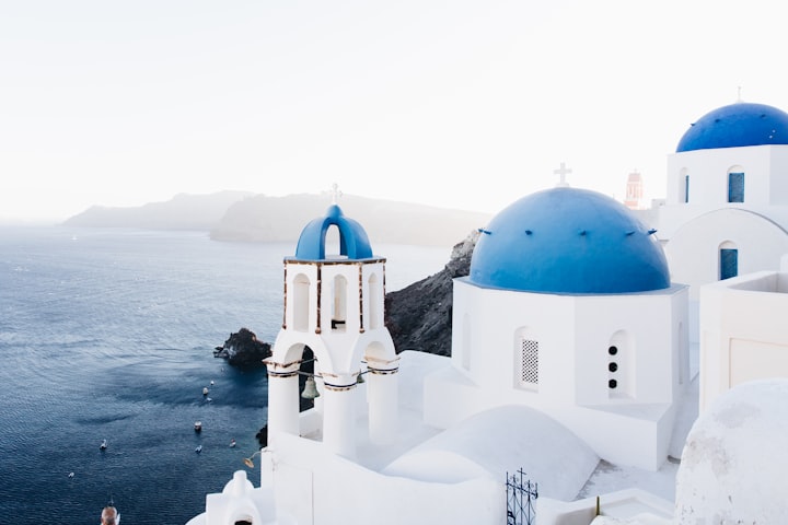 Clear blue water on a Greek island